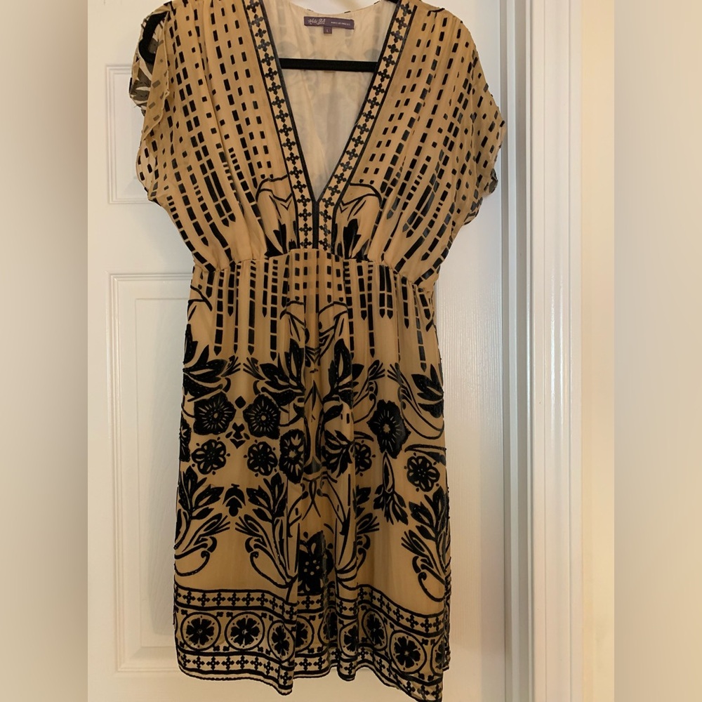 Black and Tan Patterned Dress